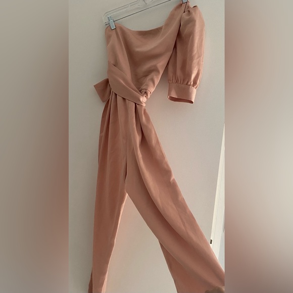 Never worn asos peachy pink one shoulder jumpsuit - Picture 2 of 2